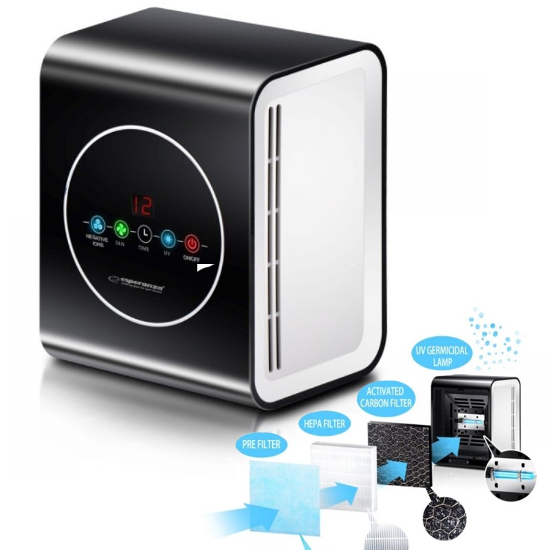 Dispozitiv de sterilizare cu lampa uv-c, purificare aer 30 mch 10w, 3 filtre, suprafata 20 mp, afisaj lcd, timer - imagine 7